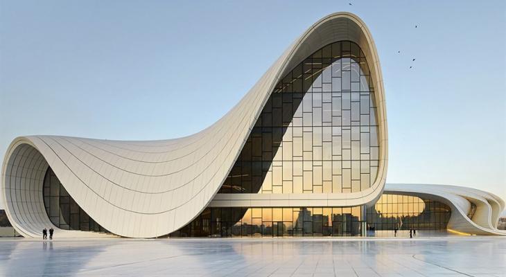 Abstract building with a curved roof