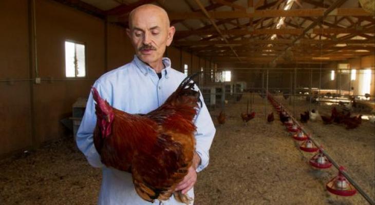 man holding rooster