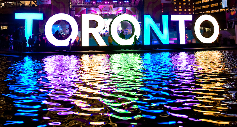 Toronto sign out front of city hall