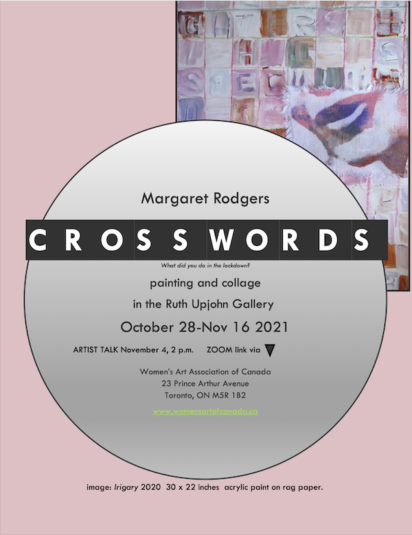 CROSSWORDS painting and collage by Margaret Rodgers