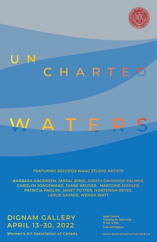 Uncharted waters poster- graphic describing water in abstract way
