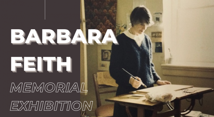 Barbara Feith Portrait and text for exhibition poster
