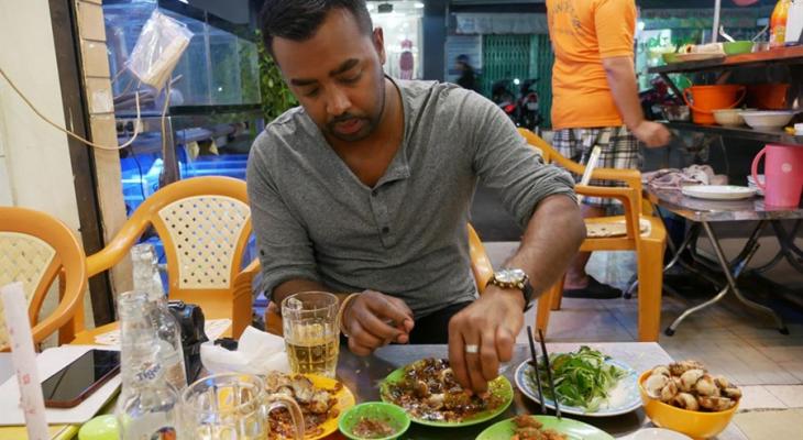 Suresh Doss eating