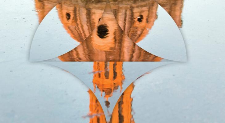 Water reflection of an old castle