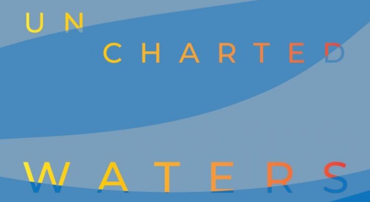 Uncharted waters poster-graphic describing water in abstract way