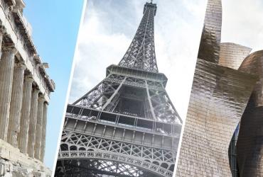 Eiffel tower plus 2 other architectural marvels