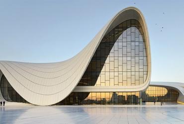 Abstract building with a curved roof