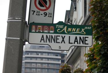street sign for the Annex neighbourhood in Toronto
