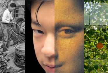 Lifescapes poster: collage of two portrait and two still life