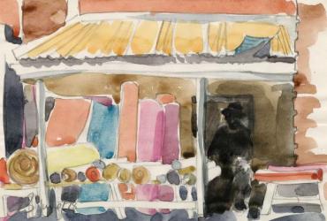 Colourful Streetside View of Kensington Market, Aba Bayefsky