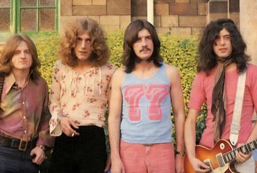Led Zeppelin pictured in the band's early days.