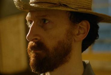 A portrait of an actor portraying Vincent Van Gogh.