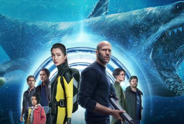 The team of a submersible are threatened by a giant shark.