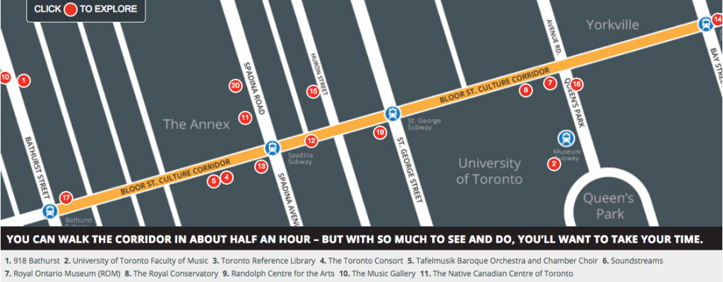 First Bloor St. Culture Corridor Map